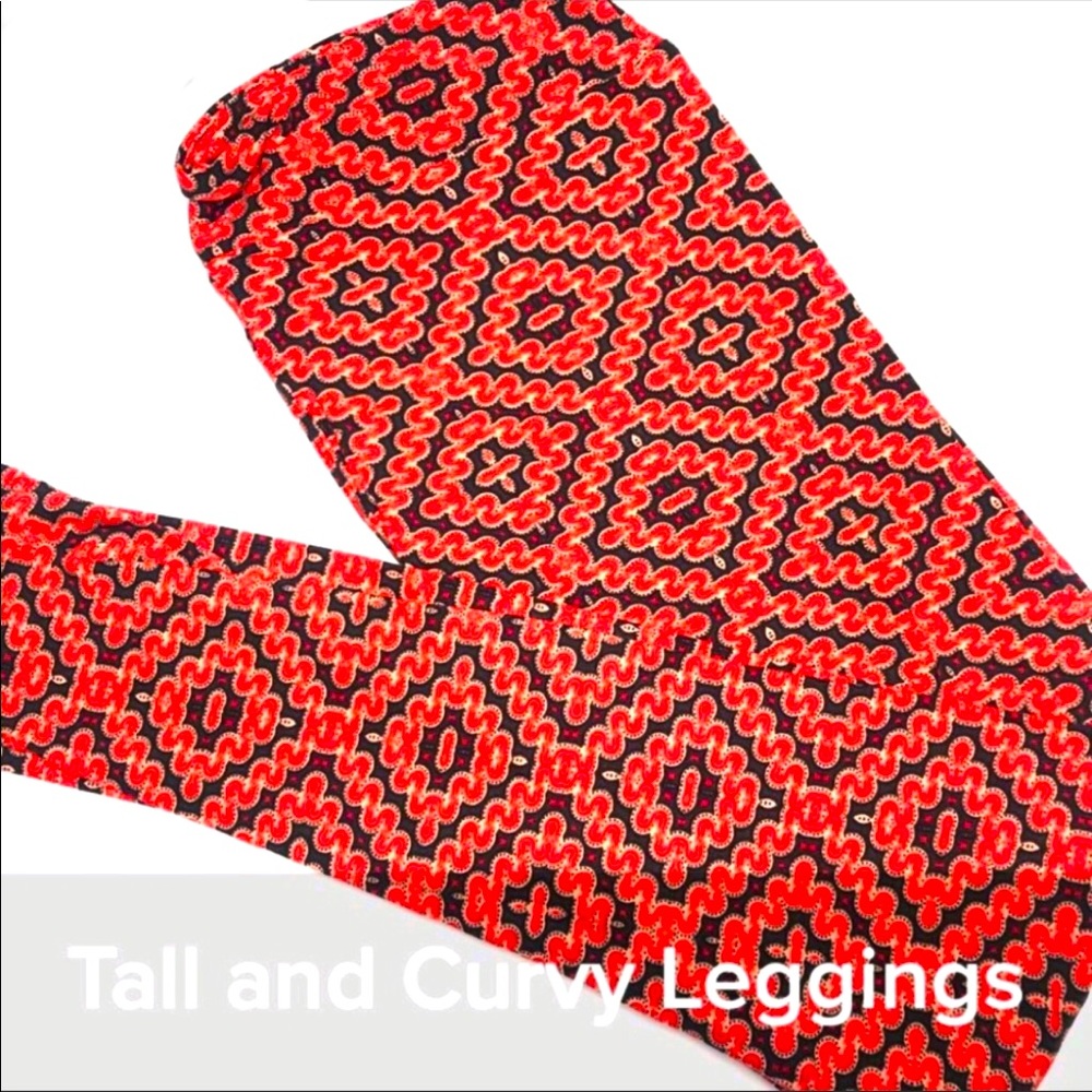 LULAROE ORANGE SQUIGGLE LEGGINGS